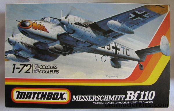 Matchbox 1/72 Messerschmitt Bf-110 D-2 / Bf-110 C-3 - Staffel 11/ZG1 Russia Winter 1941/42 or 6/ZG 76 Hailfisch France 1940, PK-115 plastic model kit